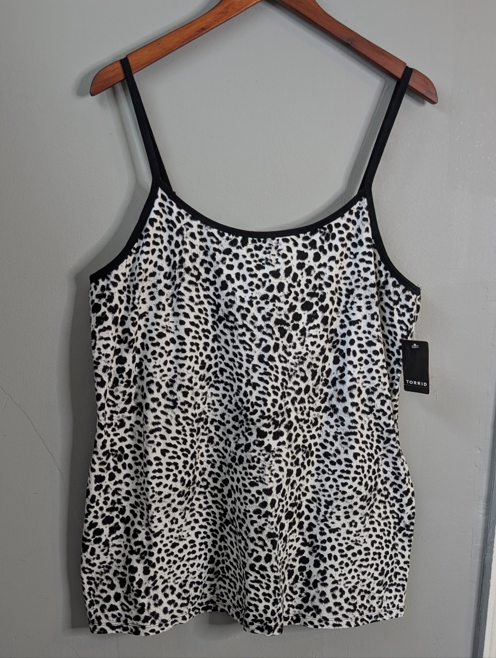 NEW Torrid Foxy Cami Camisole Tank Top Black White Leopard 3 3X 22-24